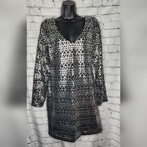 Fredricks of‎ Hollywood Vintage Evening Cocktail Sequin Mini Dress Size Large